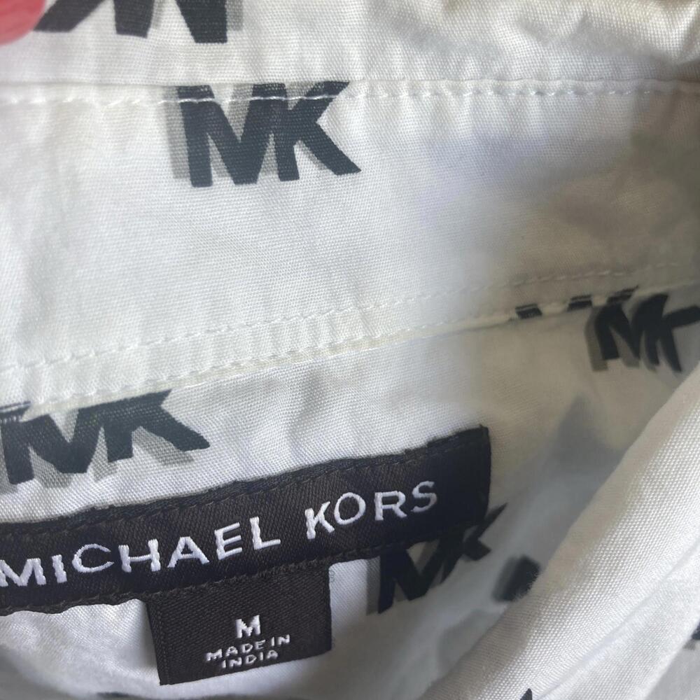 Michael Kors Men’s M Long Sleeve Button Up Shirt With The MK Print - Picture 4 of 7